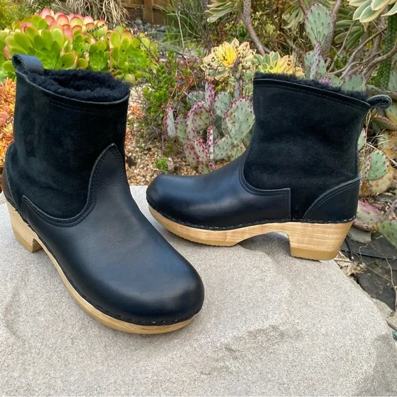 No.6 Pull On Shearling Mid Heel Boots - Picture 2 of 12